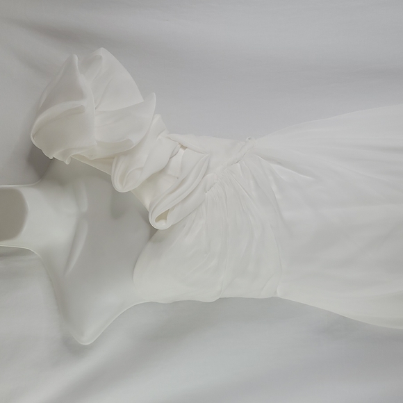 LILIANA ivory one shoulder wedding formal party gown sz 8 - Picture 4 of 14